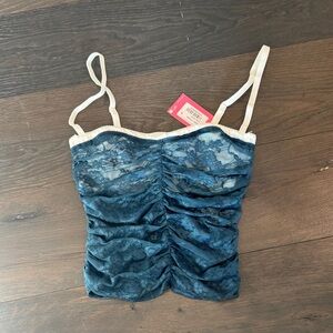 Edikted Eleanor Bra Detail Sheer Lace Top